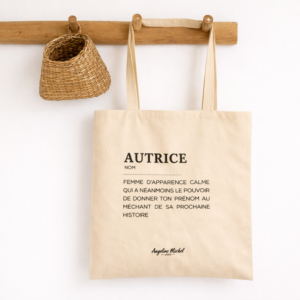 Tote bag autrice auteur romancier écrivain idée cadeau Angéline Michel